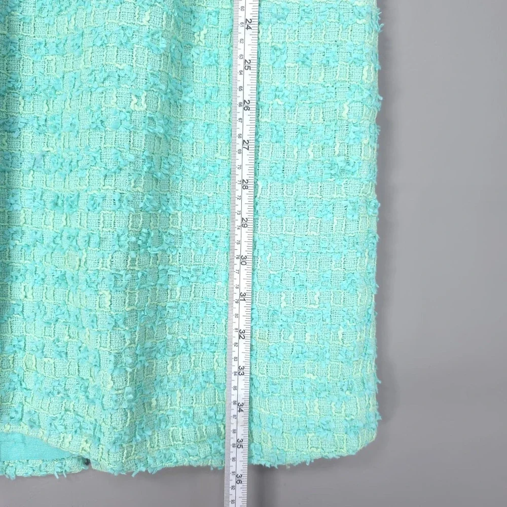 KATE SPADE NEW YORK Womens New 4 Mini Dress Sheath Aqua Tweed Fringed Sleeveless